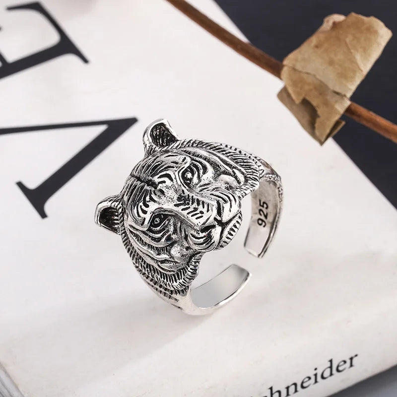 925er Sterlingsilber Tiger Verstellbare Ringe für Damen Verlobung Damenschmuck Accessoires Schmuck