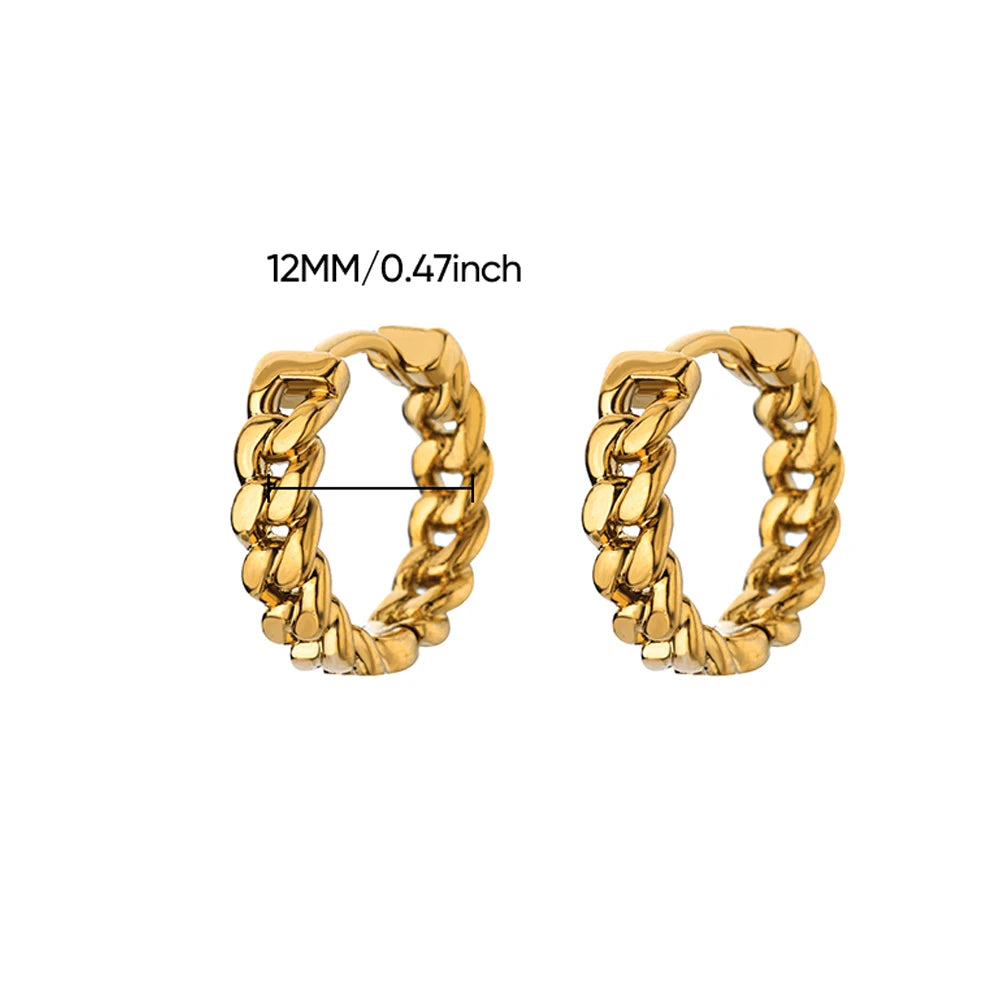 Stainless Steel Chain Earrings For Women Gold Color Geometric Chain Earring Female Fashion Party Wedding Jewelry Gift BFF