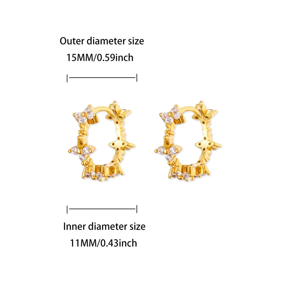 Niedliche geometrische Creolen für Damen, Edelstahl, goldfarben, Kreuz-Unendlichkeits-Ohrringe, Trend 2025, Piercing-Hochzeitsschmuck
