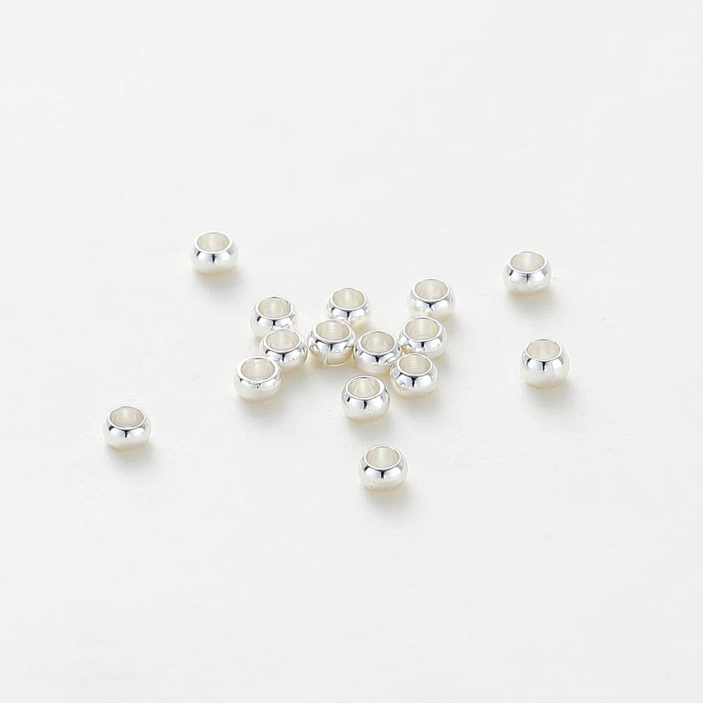 100 Stück/Los 1,5/2/2,5 mm 14K/18K Vergoldete Messing-Positionierungsperlen für DIY Armband Halskette Schmuckherstellungszubehör