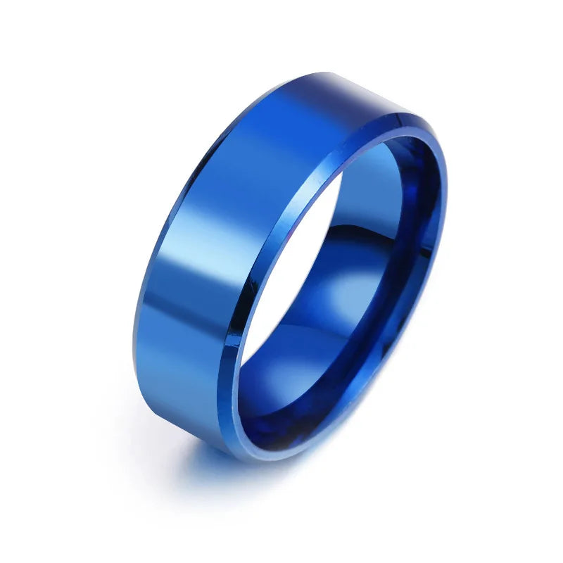 Edelstahl Schwarze Ringe für Frauen Eheringe Herren Schmuck Breite 6mm Benutzerdefinierte Gravur Name Logo