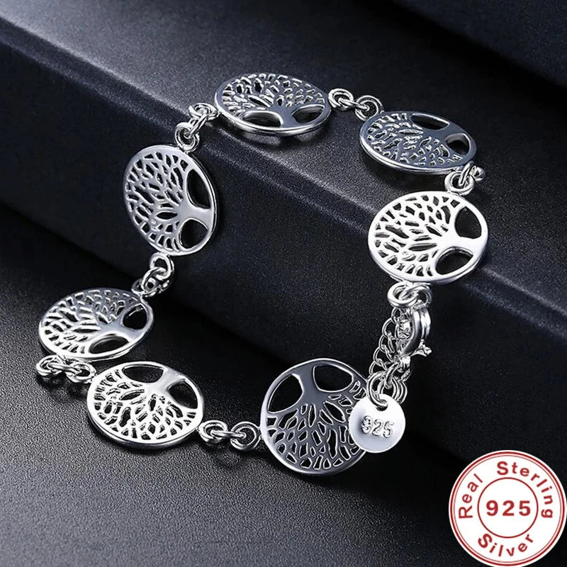 Neues 925 Sterling Silber Armband Baum des Lebens Armband für Frauen Verlobung Schmuck Geschenke