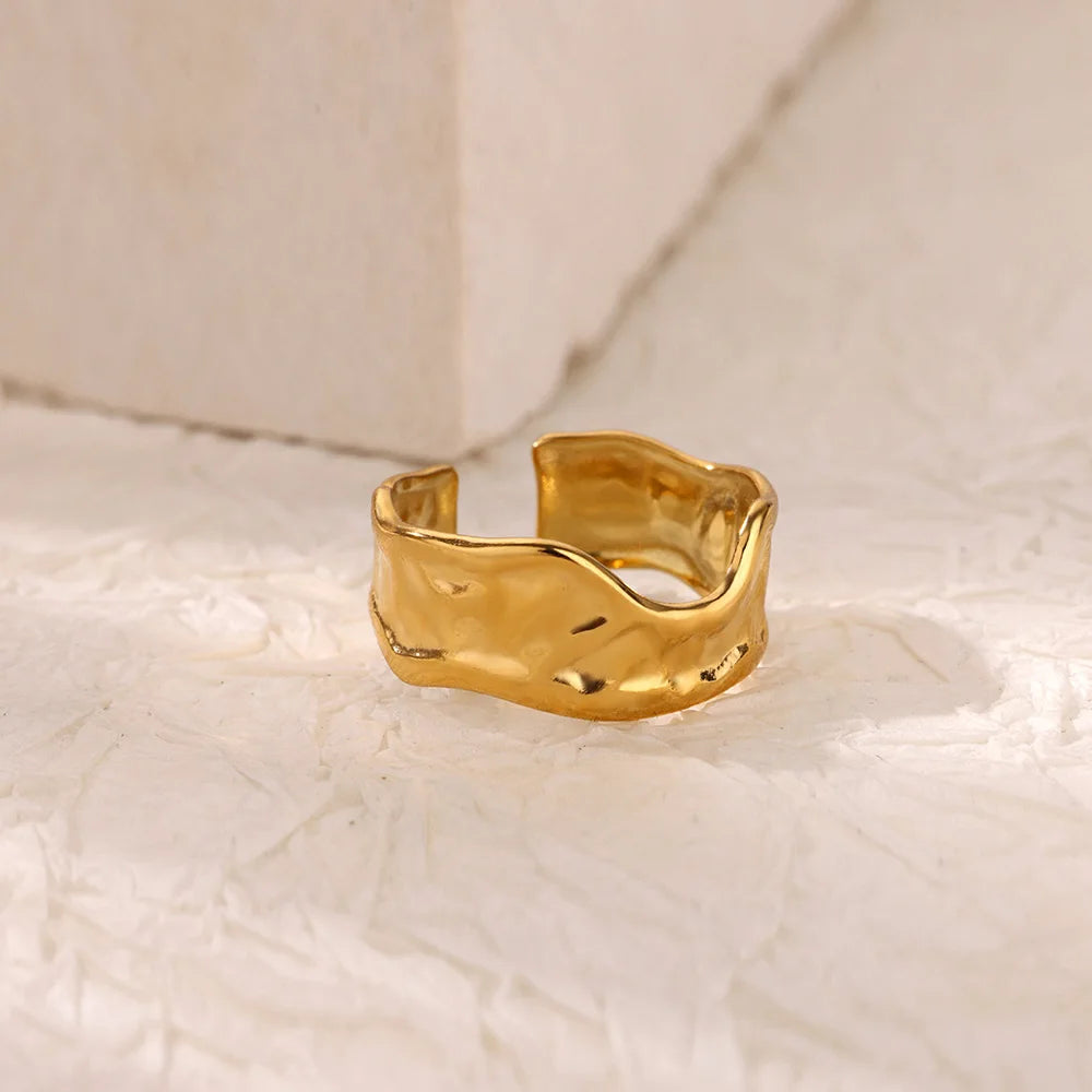 Anillos de doble corazón para mujer, color dorado, acero inoxidable, anillo abierto ajustable, joyería estética de moda para fiesta o boda, regalo