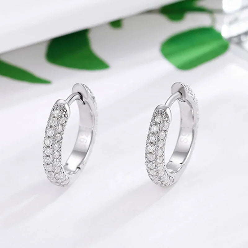 NeeTim Ohrringe mit vollem Moissanit-Diamant, 925er Sterlingsilber mit Vergoldung, Hochzeit, Verlobung, Party, edler Schmuck für Frauen