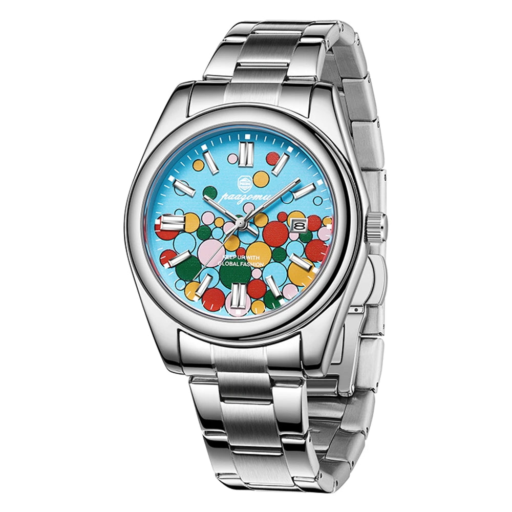 PAAZOMU Reloj de cuarzo clásico casual para hombre, impermeable, esfera luminosa, reloj de pulsera de negocios y vestir, correa cómoda, pantalla analógica, regalo