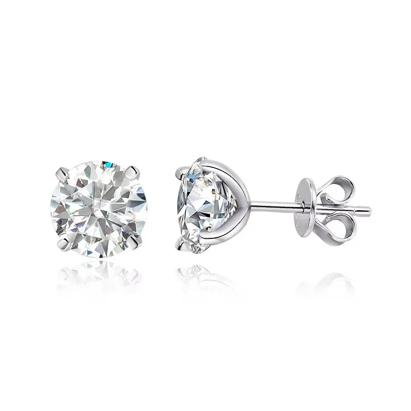Smyoue 0.2-3CT Rose Gold Color Moissanite Stud Earrings for Women Sparkling Classic Wedding Lab Diamond Earring Pure 925 Silver