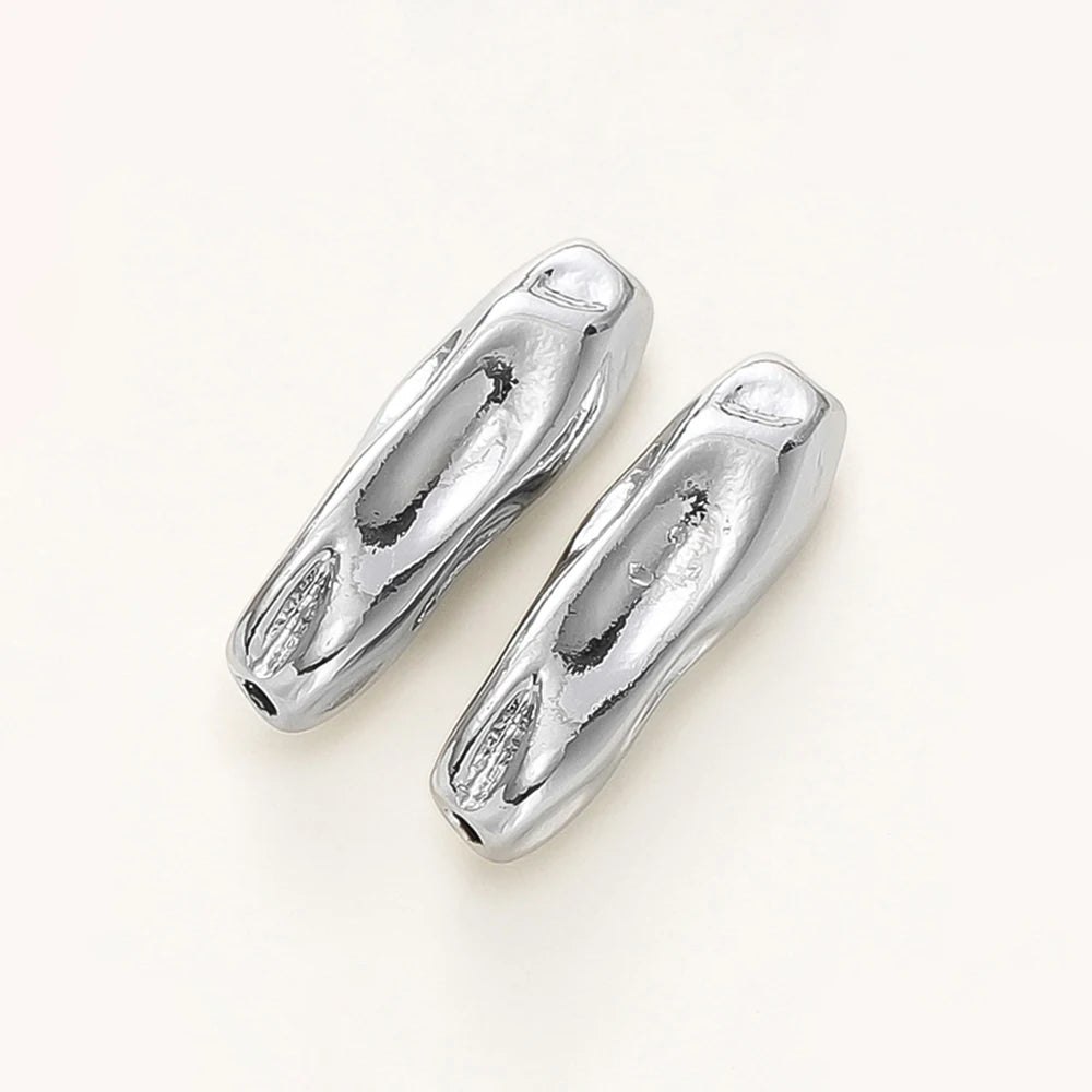 4Stk./Packung 14/18K Vergoldet Metall Messing Gewinde Lange Perlen für DIY Armband Schmuckherstellung Material Zubehör