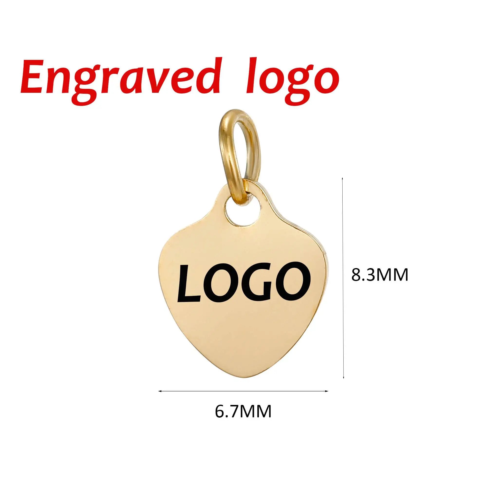 SUNIBI Individuelle Logo-Anhänger Edelstahl-Charms für Halsketten Armbänder 6 Größen zur Auswahl Schmuck