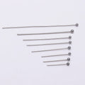 100 unidades/paquete de alfileres de cabeza de bola de acero inoxidable de 15-50 mm de color plata para hacer joyas a mano, accesorios de hallazgos de alfileres