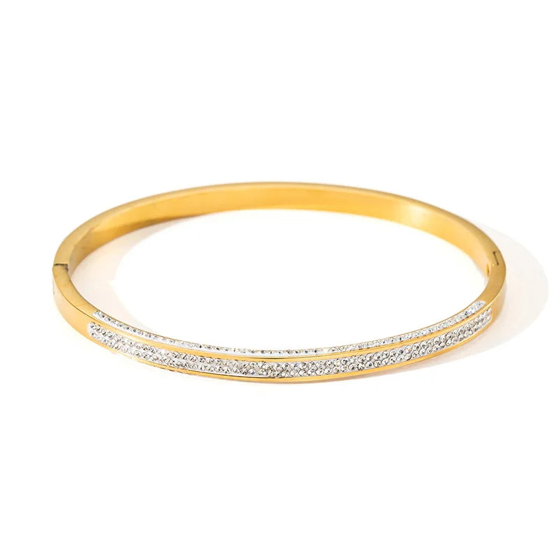 Modisches minimalistisches Nagelarmband mit Sternenhimmel-Diamanteinlage, farbecht, vielseitig, Edelstahlarmband