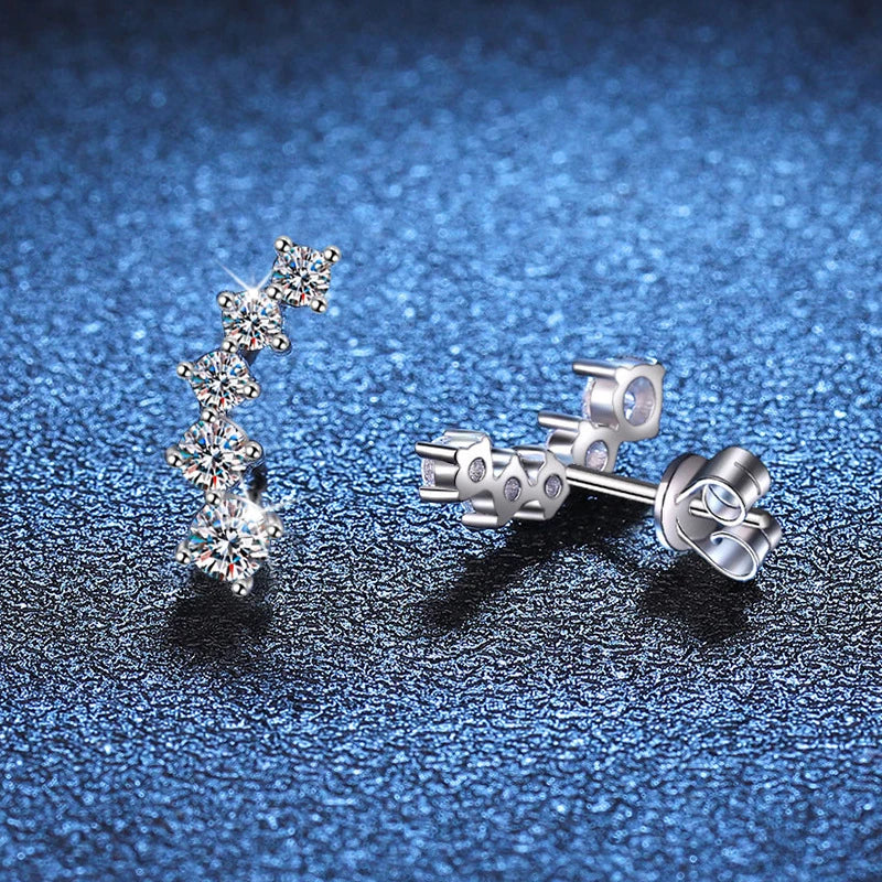 NeeTim Pendientes de Moissanita de 1,16 qt para Mujer, Pendientes de Tuerca con Gema de Moissanita y Diamante de Laboratorio de Plata de Ley 925, Joyería Fina