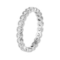 Anillo redondo de circonia blanca exquisita de plata de ley 925 para mujer, accesorio de moda para dedo, fiesta, joyería de compromiso