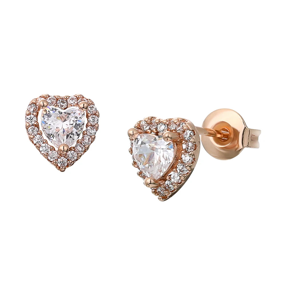 Neue S925 Silber Herz-Stein-Ohrstecker geeignet für Valentinstag, Muttertag, Jubiläumsgeschenk DIY Charm-Schmuck