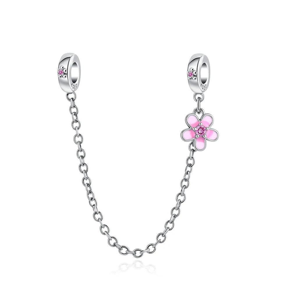 2026 Frühlings-Pink-Serie Ballon Schmetterling Blumen-Anhänger passend für S925 Europäische 925 Sterling Silber Armband Armreifen Halskette
