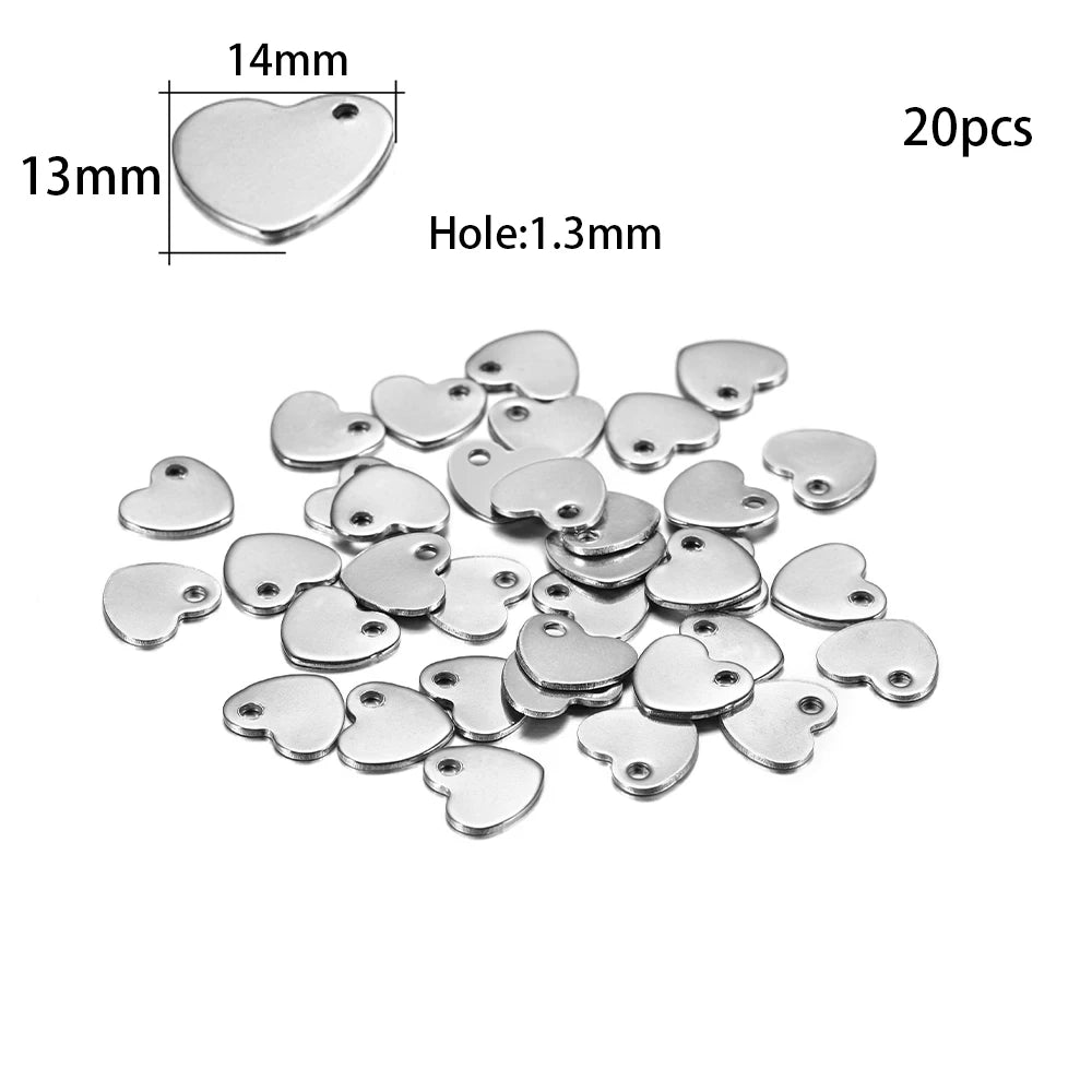 10-50 Piezas de Acero Inoxidable Dorado, Placas de Identificación Personalizadas, Óvalos en Forma de Corazón, Dijes, Colgantes para Suministros de Fabricación de Joyería DIY