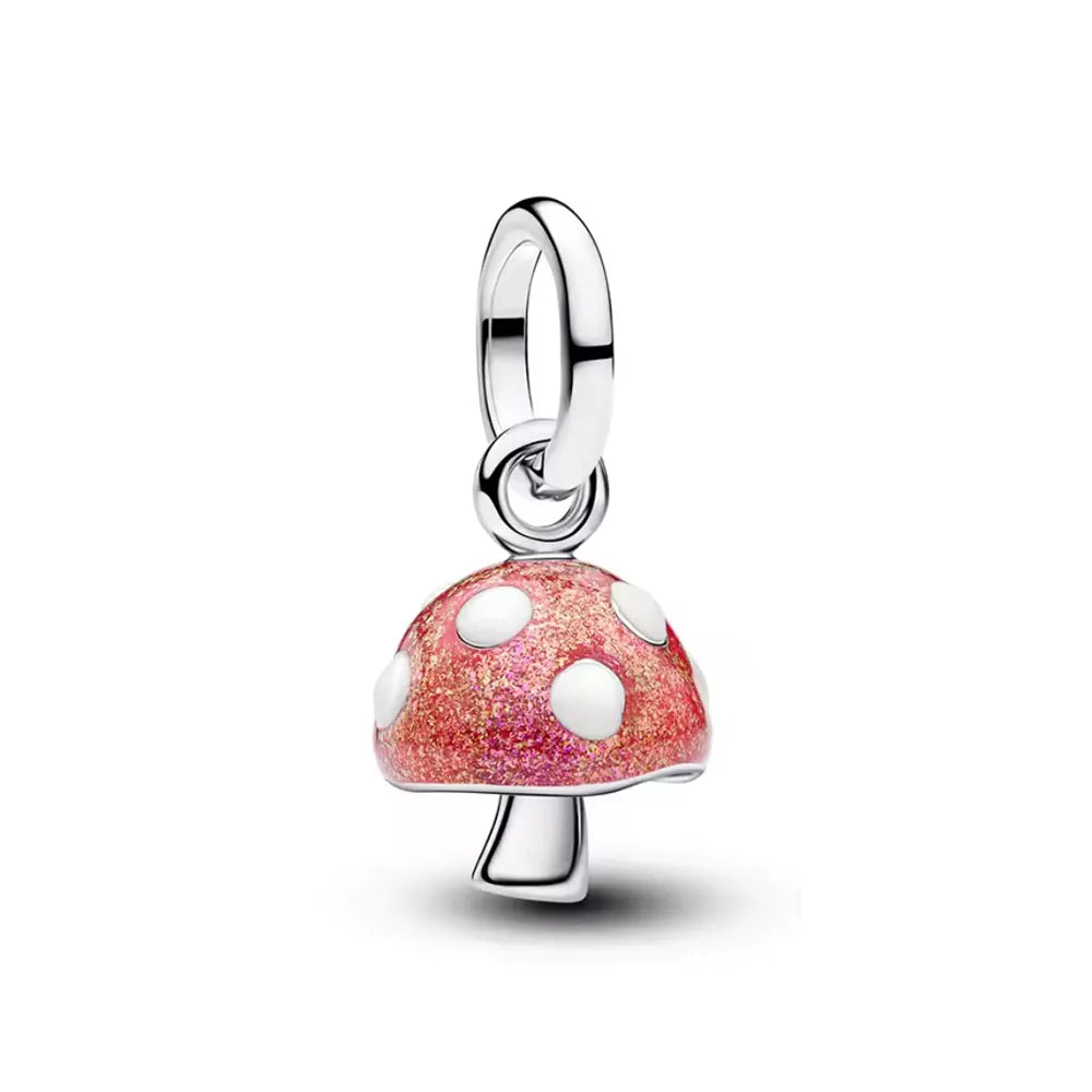 Heiß begehrtes 925er Silber Rosa Serie Blume Hundepfote herzförmiger Anhänger, passend für originale Armband DIY Accessoires, exquisiter Schmuck