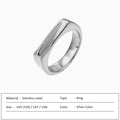 SUNIBI Stainless Steel Ring for Women 5mm Gold Color Custom Lover Couple Rings Gift Fashion Jewelry Wholesale/Dropshipping
