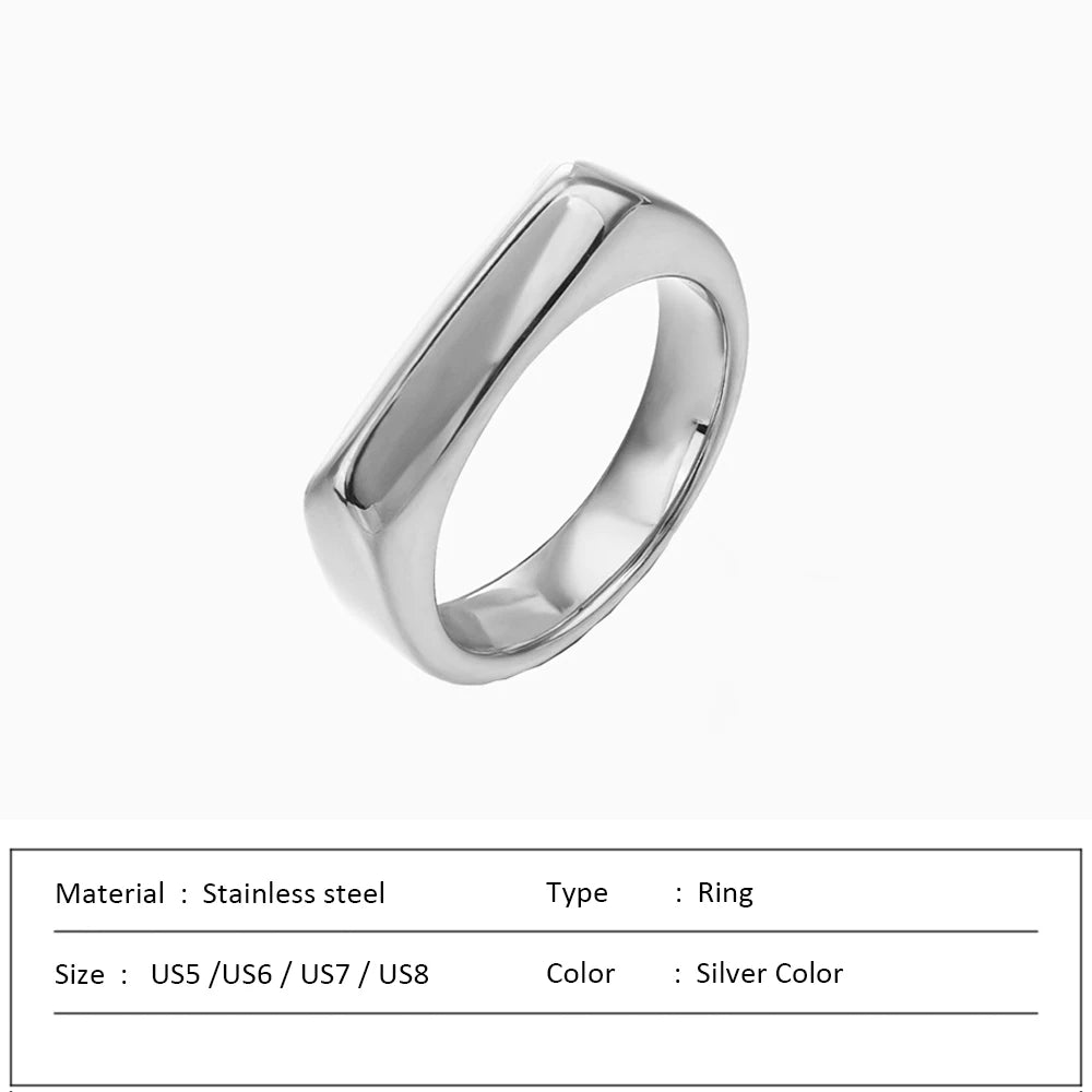 Anillo de acero inoxidable SUNIBI para mujer, 5 mm, color dorado, anillos personalizados para parejas de amantes, regalo, joyería de moda al por mayor/Dropshipping