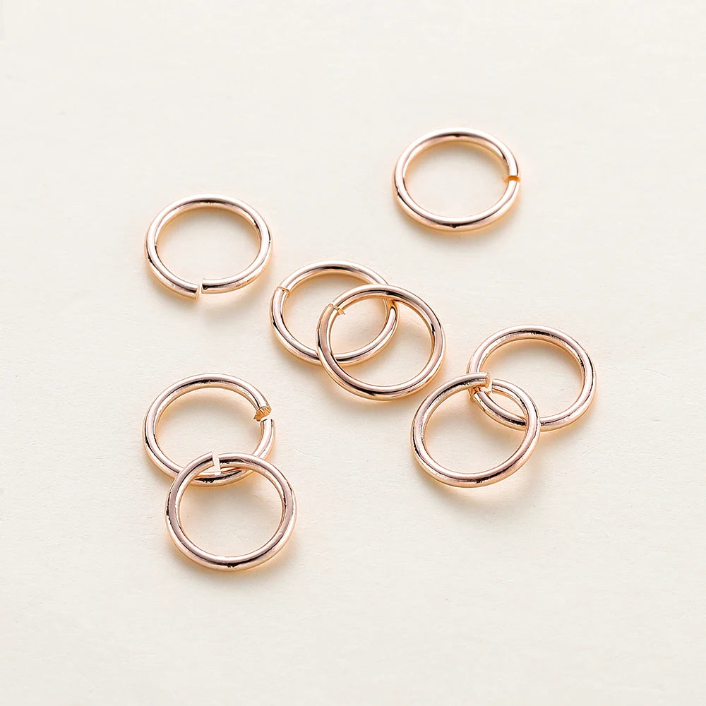 50–200 Stück/Los 14K 18K Goldkette Offener einzelner Biegering Karabinerverschluss Verbinder Spaltring Fitting DIY Schmuckherstellung Zubehör