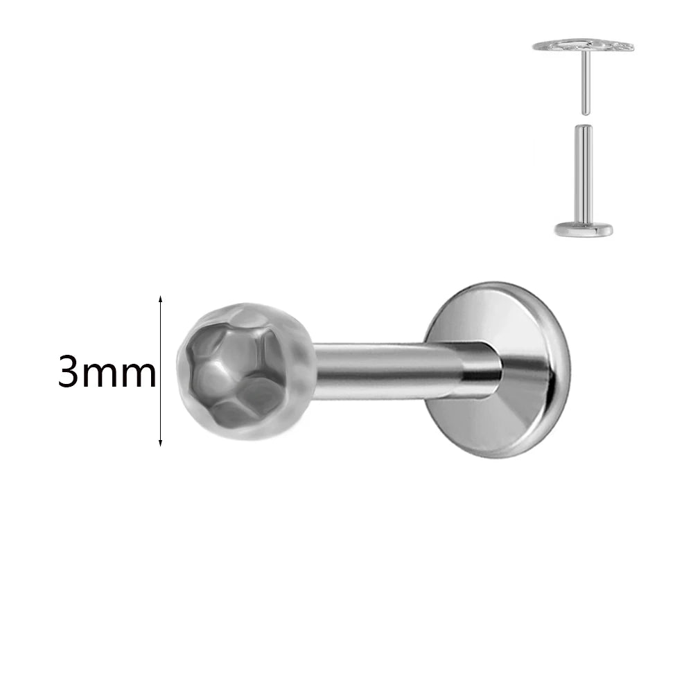 ASTM F136 G23 Titan Hasenohren Piercing Ohrstecker Push-In Threadless Labret 16/18/20G Knorpel Körperschmuck