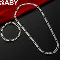 Edle Neuheit 925er Sterlingsilber 4MM Kette für Herren Damen Armband Halskette Schmuckset Damen Weihnachtsgeschenke Charms Hochzeit