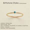 eManco Stainless Steel Birthstone Ring  Gold Color Simple Fashion Style For Women Festival Party Gift
