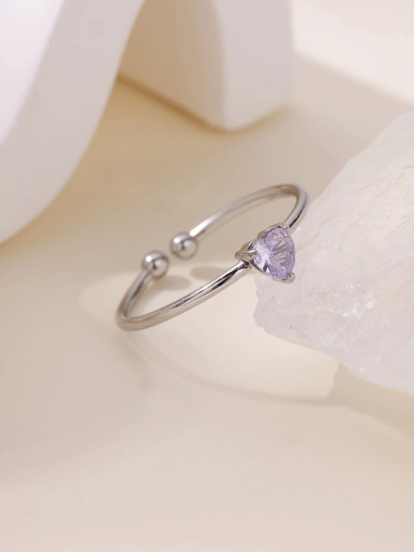 Mode Zirkon Herz Geburtssteinringe für Damen Edelstahl Goldfarbe Geburtssteinring Ästhetischer Hochzeitsschmuck Geschenk