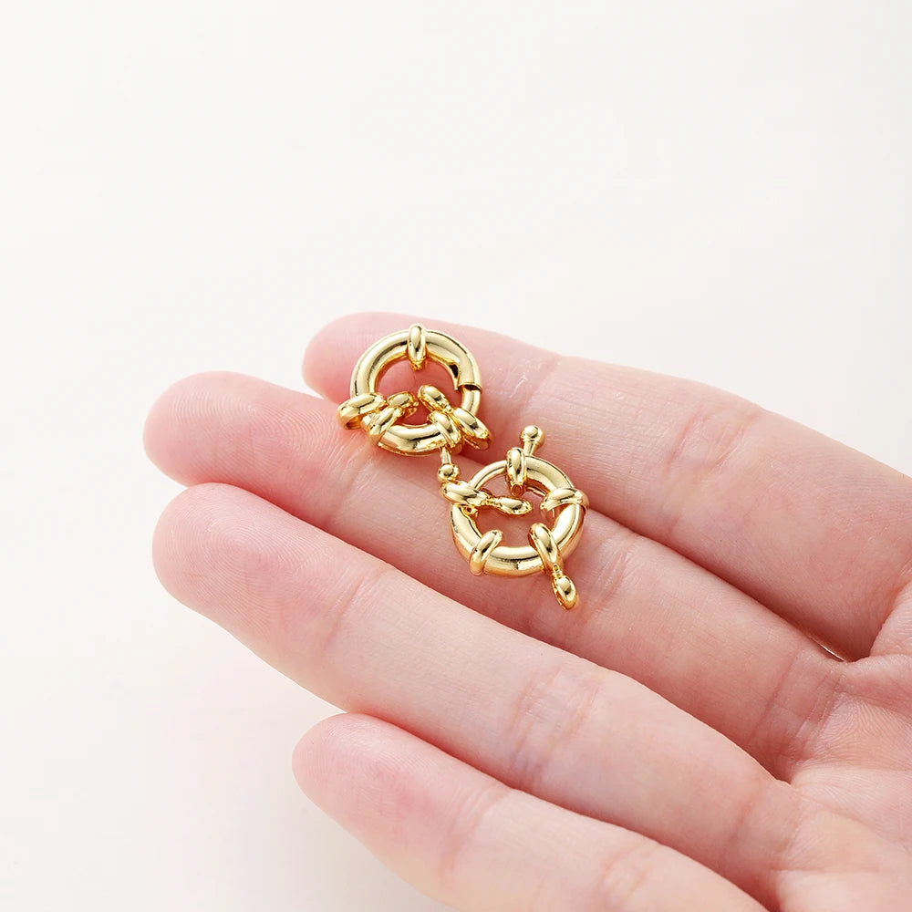 1-4 Stücke 14K 18K Echt Vergoldet Segler Verschlüsse Armband Charms Endstück Verbinder Federverschluss Für DIY Schmuckherstellung Halskettenzubehör