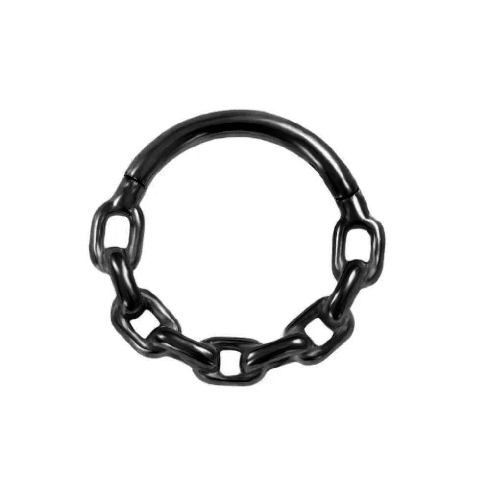 16G Septum Nasenpiercing Scharnier Clicker 316L Edelstahl Daith Clicker Helix Knorpelohrring Kette Körperschmuck