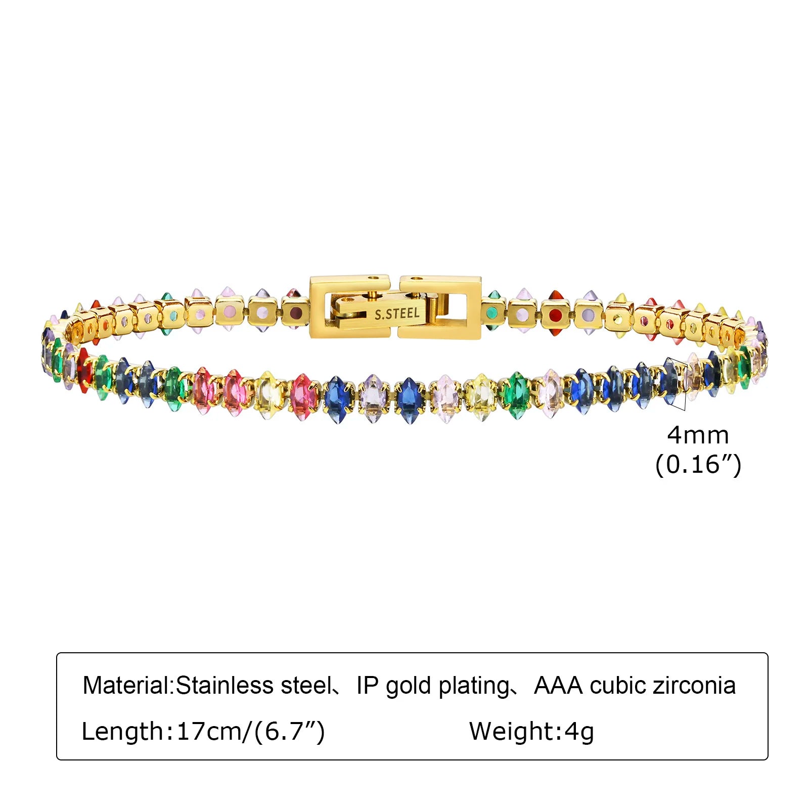 Auffälliges Edelstahl-Kettenarmband für Damen, Vintage 18k vergoldeter eleganter Schmuck