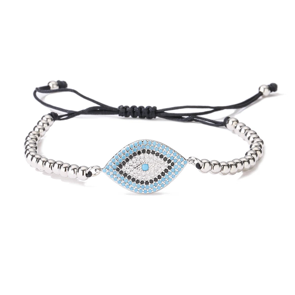NEWBUY 2026 Trendiges türkisches goldfarbenes Armband mit bösem Blick, verstellbar, AAA-Zirkonia-Pflasterung, Glücksschmuck für Damen, Partygeschenk