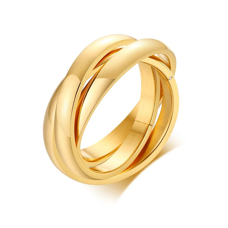 6mm dicker klobiger Kettenring, kubanische Gliederkette, Edelstahl, stilvoller Ring für Frauen und Mädchen
