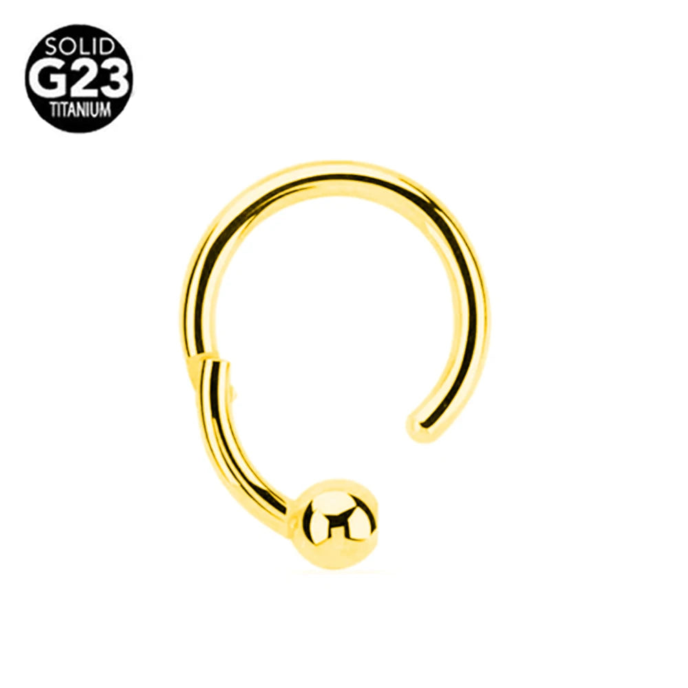 G23 Titanio Abeja Septum Aro Nariz Piercing Joyería Corporal 16G Segmento Lunar Serpiente Clicker Hélice Oreja Cartílago Corazón Daith Aro