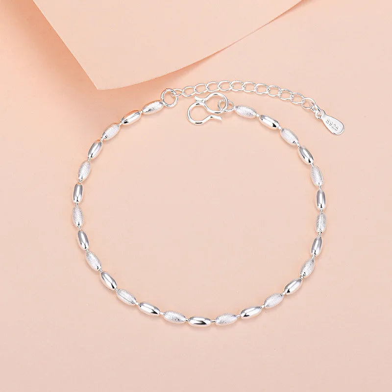 925 Sterling Silber Glücksperlen-Charm-Armbänder für Damen, Paar-Ketten, runde Armreifen, Luxus-Schmuckzubehör, Großhandel