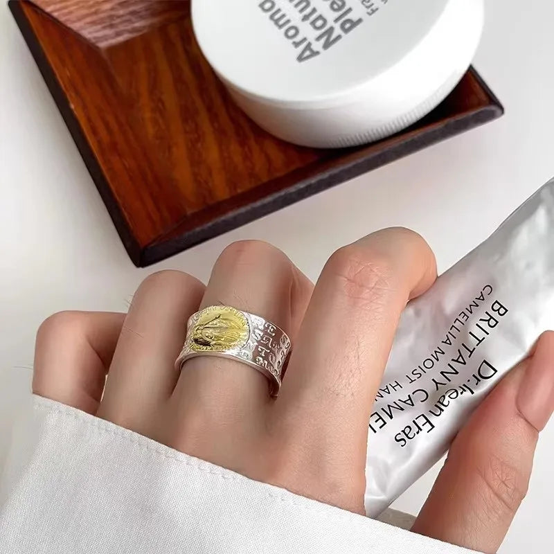 925er Sterling Silber Ring für Frauen Schmuck Herz Finger Offen Handgemachter Ring Allergie für Party Geburtstag Geschenk