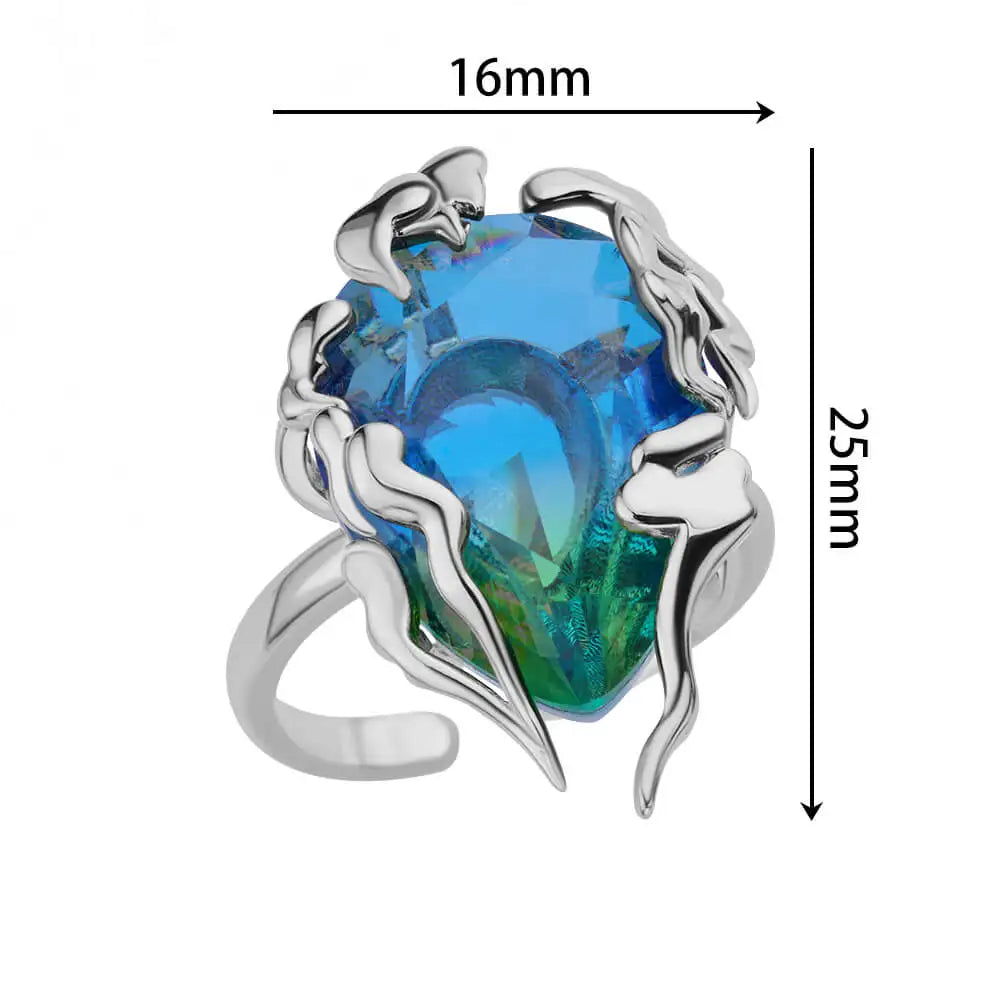 Zirkon Flammen Tropfen Ringe für Frauen Edelstahl Wassertropfen Verstellbarer Ring Damen Neu Hochzeit Party Modeschmuck Geschenk Damen
