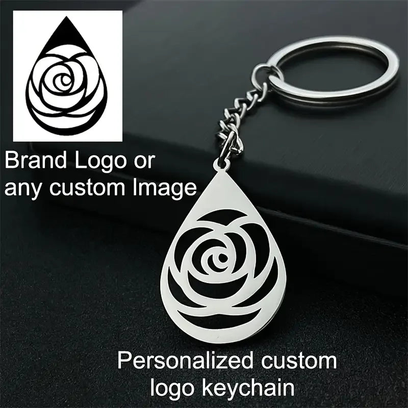 Custom Logo Keychain Stainless Steel Personalized Emblem Pendant Keychains House & Friendship & Pet Decorative Key Jewelry Gifts
