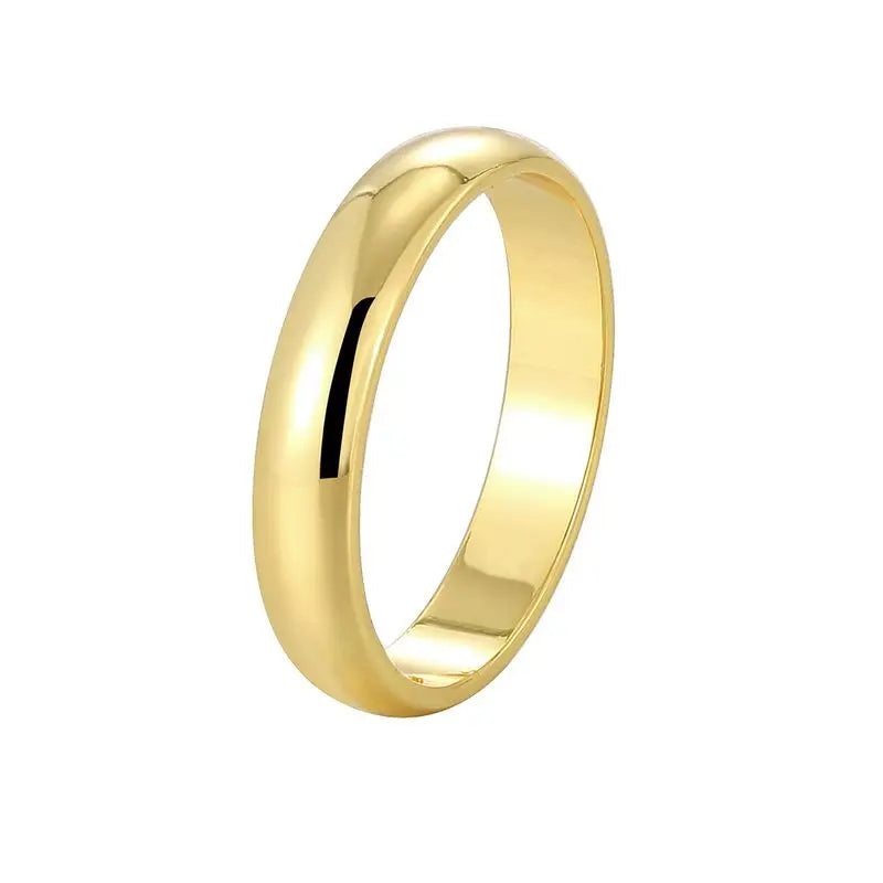 Ring aus 925er Sterlingsilber, goldfarben, modisch, klassisch, schlicht, für Damen, als Paar-, Ehering, Verlobungsring, Party-Schmuckgeschenk