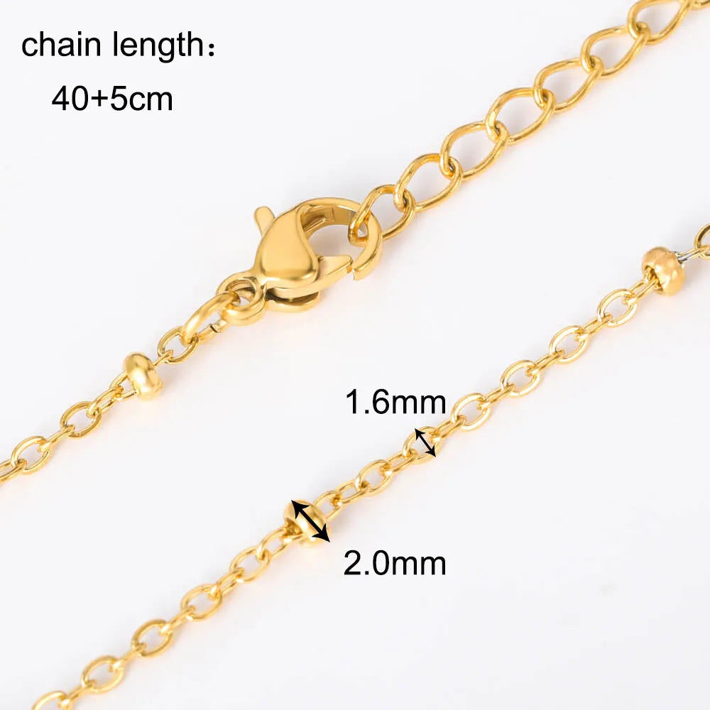 10pcs/Lot 45cm Stainless Steel Golden/Silvery Color 304 Chains Necklace Women Jewelry Making Accessories DIY Handmade Supplies