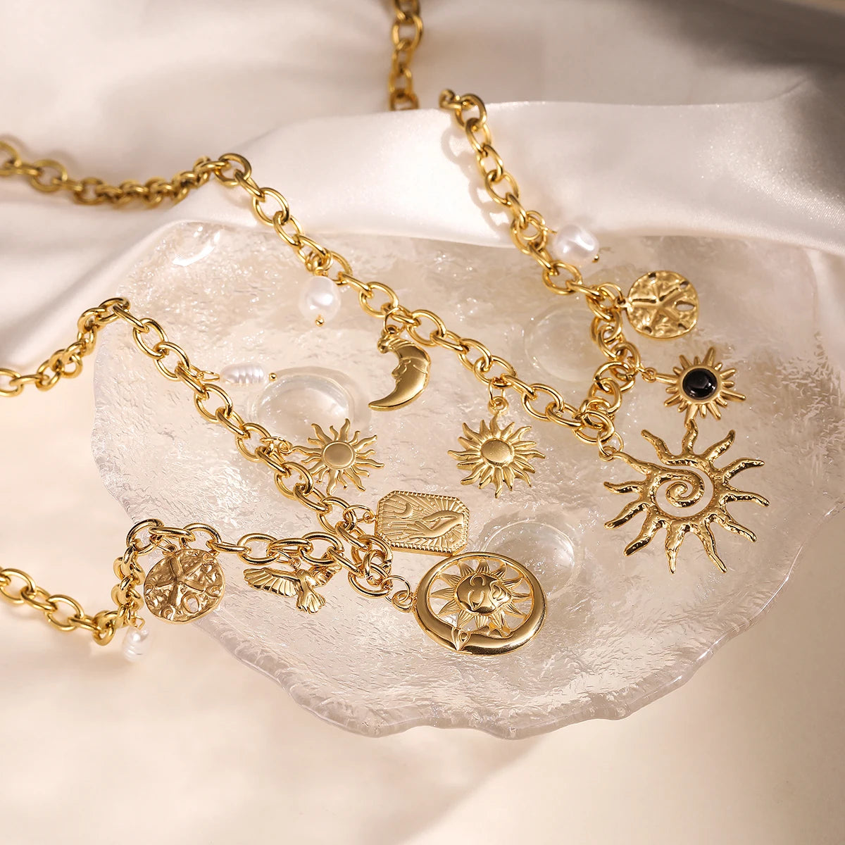 NEWBUY 2025 Fashion Gold Color Stainless Steel Jewelry Non-Fading Bohemian Style Choker Necklaces For Women Summer Accessories