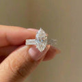 Anillo de circonita marquesa clásico de moda de plata de ley 925 para mujer, compromiso, boda, joyería fina de lujo, ventas calientes