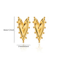 Gotische Herz-Ohrringe für Frauen, Edelstahl, goldene Liebes-Ohrringe, Hochzeitspaar, Piercing-Schmuck, Valentinstagsgeschenk сер