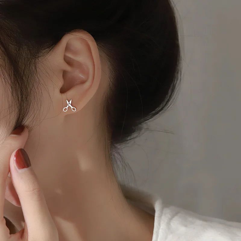 Kreative Mini-Scheren-Ohrstecker für Damen und Mädchen