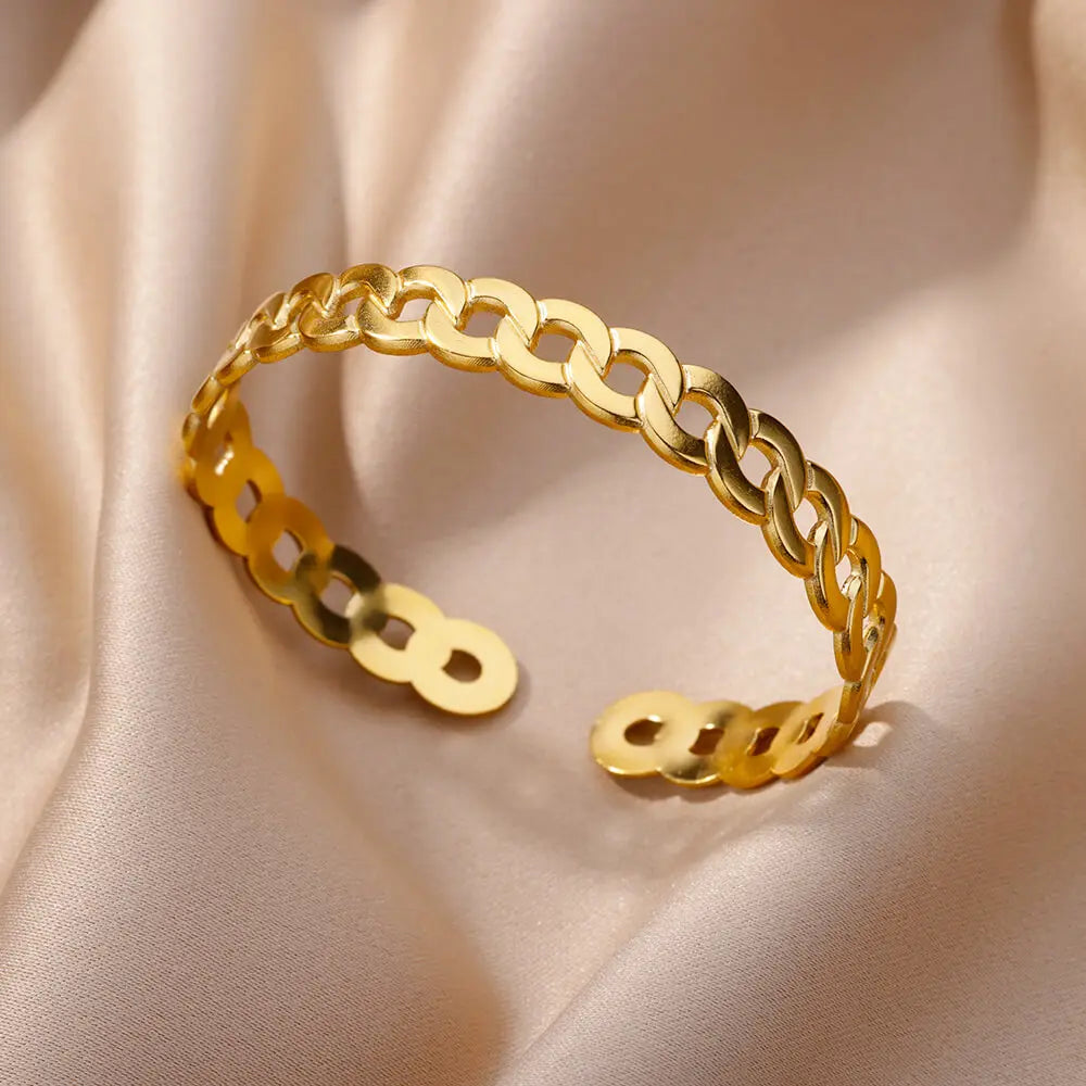 Jesus Armreifen Armband für Frauen Edelstahl Gold Farbe Luxus Armbänder Neuer Trend Hochzeit Schmuck pulseras mujer bijoux