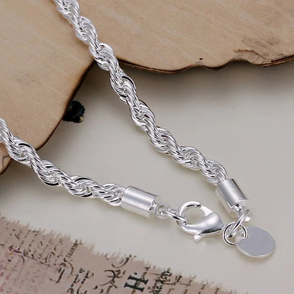 925 Sterling Silber exquisites massives Kettenarmband Mode Charms Frauen Männer massiv Hochzeit süße schlichte Modelle Schmuck