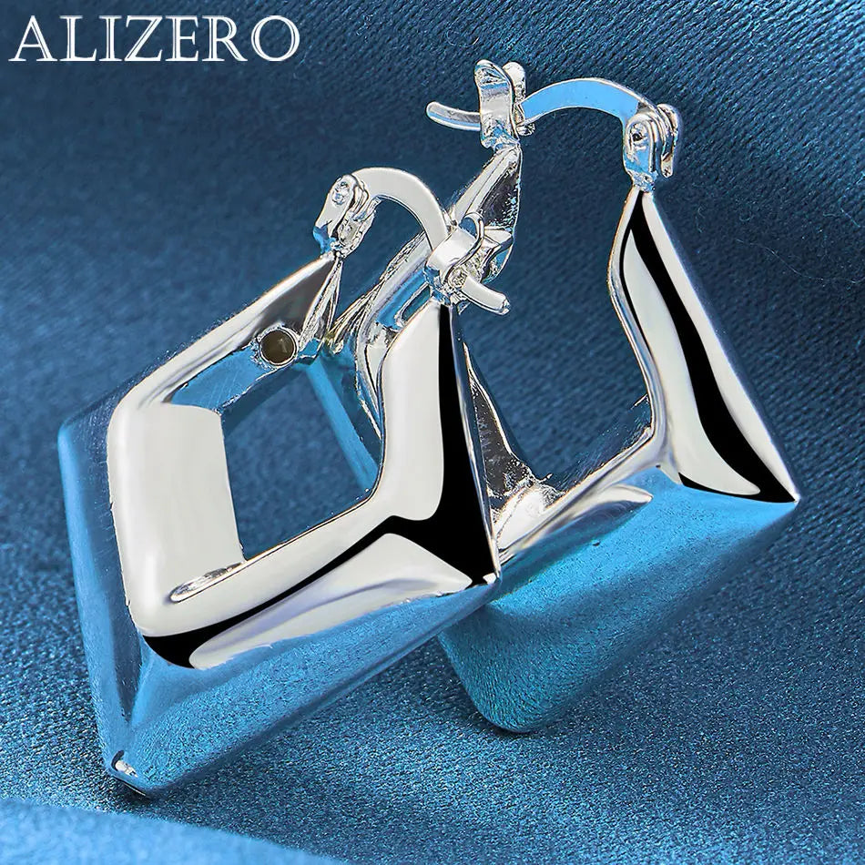 ALIZERO 925 Sterling Silber Ohrringe Einfache runde Kreolen Ohrringe für Frauen Mode Hochzeit Verlobung Charm Schmuck Geschenke
