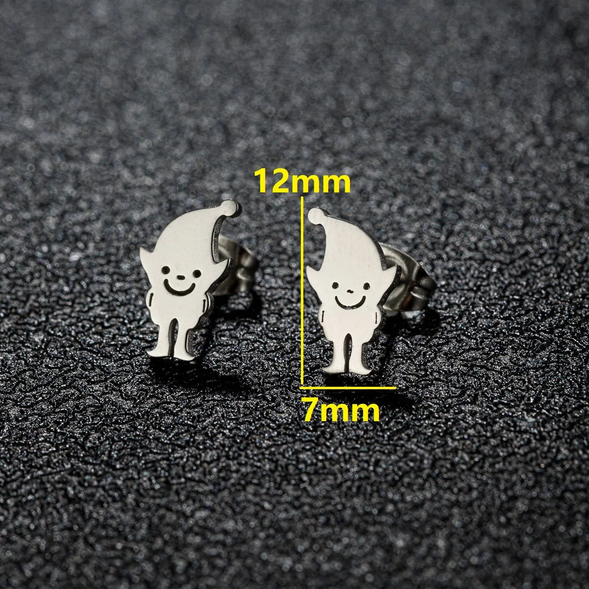 High Quality Stainless Steel Stud Earrings Girl Snowflake Elk Deer Silver Color Tragus Piercing Women'S Earrings Christmas Gifts