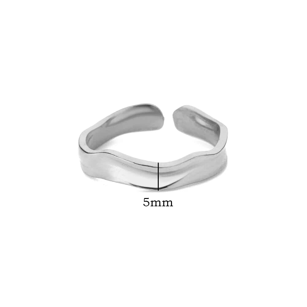 Edelstahl-Minimalist-Textur offene Ringe für Frauen Goldfarbe Hochzeit Ästhetischer Ring Trendige koreanische Stil-Accessoires Anillo