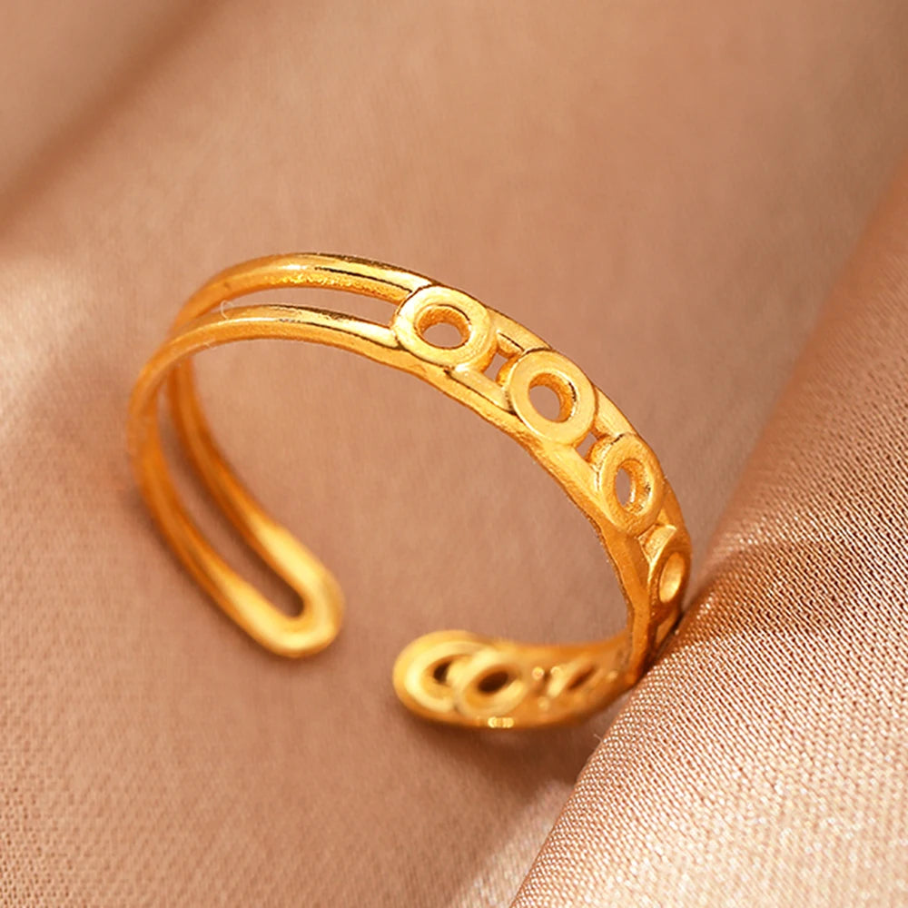 Edelstahlringe Schlichter Geometrischer Modeschmuck Vintage Fein Verstellbare Offene Ringe Für Frauen Schmuck Hochzeiten Geschenke Neu Trendy