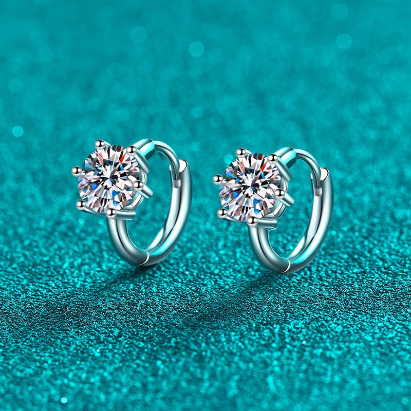 NeeTim 0.5ct 1ct Moissanit Ohrringe 925 Sterling Silber Labor-Diamant Funkelnde Party Hochzeit Ohrstecker Designer für Frauen